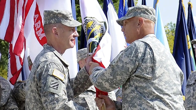 Change of Command ceremony, the passing of the flag
